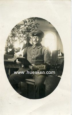 PHOTO 14x9cm: Feldgrauer Unteroffizier. 1916 als Feldpost...