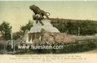 FARB-POSTKARTE 'Schlachtfelder: Denkmal d. 3....