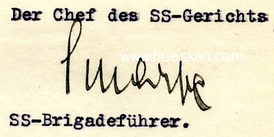 SCHARFE, Paul. SS-Obergruppenführer und General der...