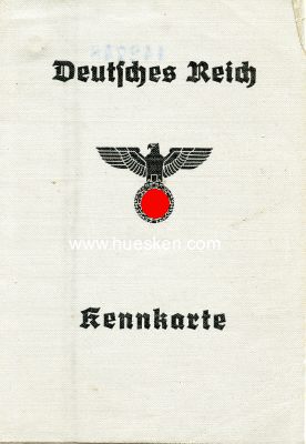 KENNKARTE DEUTSCHES REICH ausgestellt Hamburg 1942, mit...