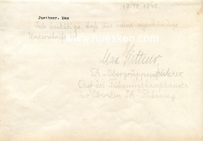 Foto 2 : JÜTTNER, Max. SA-Obergruppenführer, Chef des...