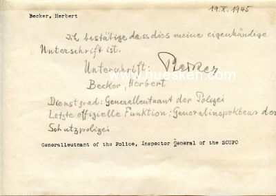 Photo 2 : BECKER, Herbert. SS-Gruppenführer und...