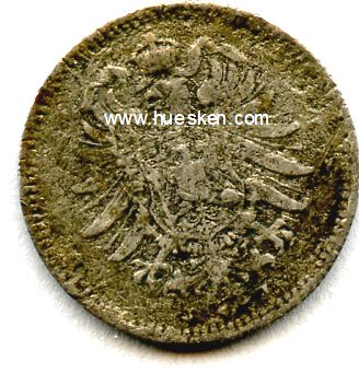 Photo 2 : DEUTSCHES REICH. 20 Pfennig 1875 F, Silber, korrodiert,...