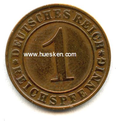 WEIMARER REPUBLIK. 1 Reichspfennig 1927 D, ss.
