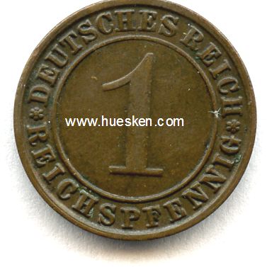 WEIMARER REPUBLIK. 1 Reichspfennig 1928 F, ss.
