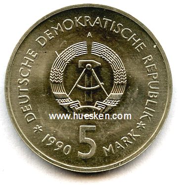 Photo 2 : DEUTSCHE DEMOKRATISCHE REPUBLIK (DDR). 5 Mark 1990 A...