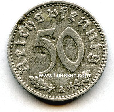 Photo 2 : DEUTSCHES REICH. 50 Reichspfennig 1940 A, Aluminium, s.