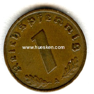 DEUTSCHES REICH. 1 Reichspfennig 1937 A, ss-vz.