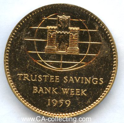TRUSTEE SAVINGS BANK London. Medaille 'Daniel Defoe' zur...
