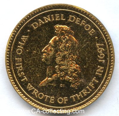 Photo 2 : TRUSTEE SAVINGS BANK London. Medaille 'Daniel Defoe' zur...
