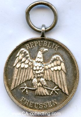 Foto 3 : RETTUNGSMEDAILLE DER REPUBLIK PREUSSEN 1925. Silber....