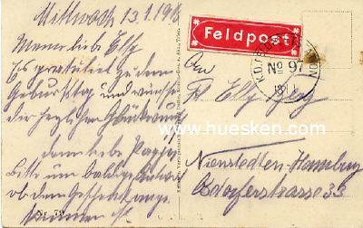 Foto 2 : POSTKARTE ETAIN. 1915 als Feldpost gelaufen, mit rotem...
