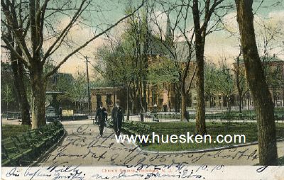 FARB-POSTKARTE 'ChurchSquare, Hoboken, New York'. 1910...