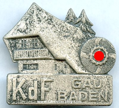 VERANSTALTUNGSABZEICHEN 'KdF Gau Baden'.  Aluminium....