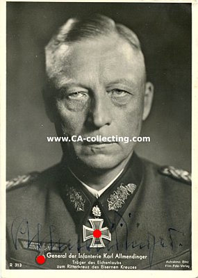 ALLMENDINGER, Karl. General der Infanterie, Kommandeur 5....