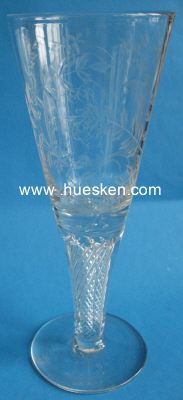 Foto 4 : GROSSER GLASPOKAL UM 1880 Farbloses Glas,...