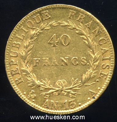 Foto 2 : 40 FRANCS AN 13 (1804/1805) Kaiser Napoleon I....