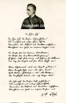 POSTKARTE Horst Wessel-Lied 'Die Fahne hoch! Die Reihen...