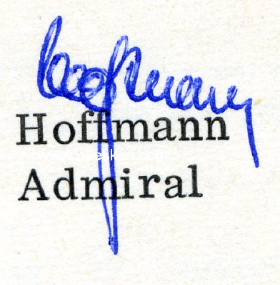 HOFFMANN, Theodor. DDR-Verteidigungsminister, Admiral und...