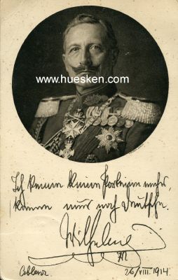 PORTRÄT-POSTKARTE Kaiser Wilhelm II. 'Ich kenne...