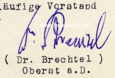 BRECHTEL, Dr. Franz-Eugen. Oberst des Heeres, Kommandeur...