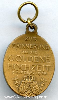Photo 2 : GOLDENE HOCHZEITS-JUBILÄUMSMEDAILLE 1918. Miniatur...