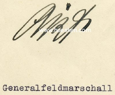 LIST, Wilhelm. Generalfeldmarschall des Heeres,...