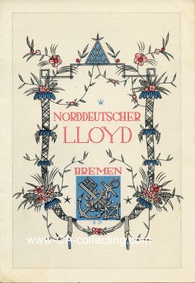 SPEISEKARTE Norddeutscher Lloyd D. Karlsruhe '2....