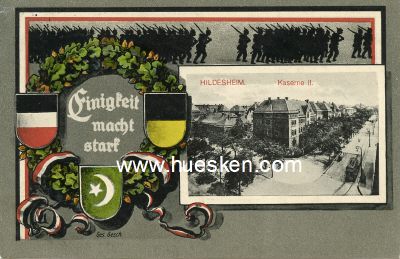 POSTKARTE 'Hildesheim - Kaserne II - Einigkeit macht...