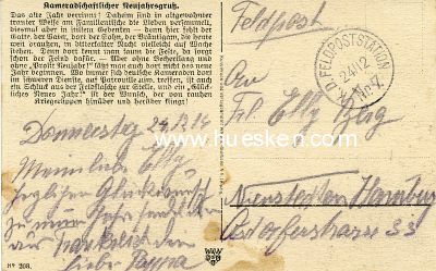 Photo 2 : FARB-POSTKARTE 'Frohes Wiedersehen im Neuen Jahr!'. 1914...