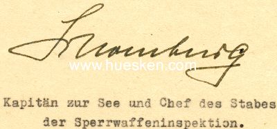 SCHOMBURG, Oskar. Kapitän zur See der Kriegsmarine,...