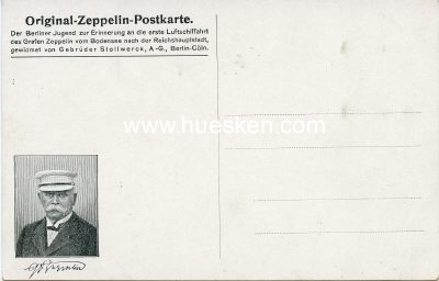 Photo 2 : FARB-POSTKARTE 'Original-Zeppelin-Postkarte Nr. 5' mit...