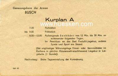 KURPLAN A des Genesungsheimes der Armee Busch 1943 mit...