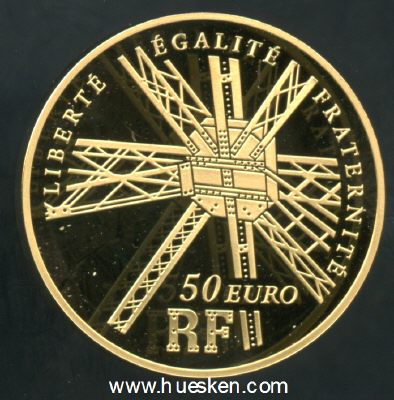 50 EURO 2009 GUSTAVE EIFFEL 1832-1923 Gewicht 8,45 Gramm...