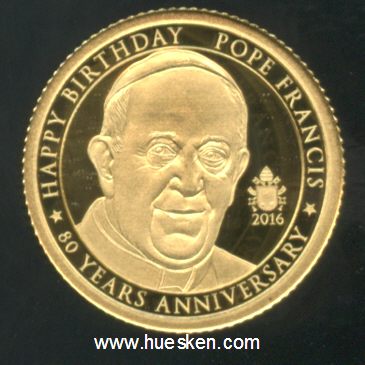 1500 SHILLINGS 2016 80. GEBURTSTAG PAPST FRANCISCUS...