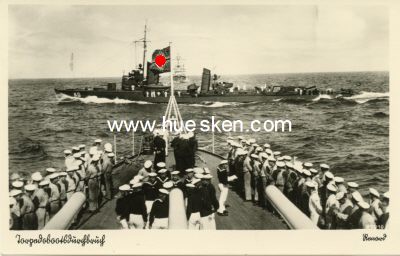PHOTO-POSTKARTE 'Torpedobootsdurchbruch'. 1941 mit...
