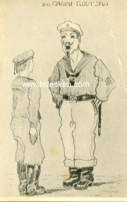 KÜNSTLER-HUMOR-POSTKARTE mit Karikatur 'Das Marine...