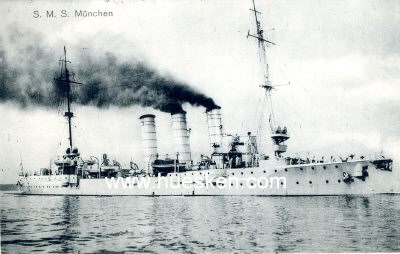 PHOTO-POSTKARTE 'S.M.S. München'. 1916 als Feldpost...