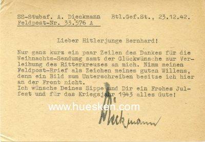 Photo 2 : DIECKMANN, August. SS-Standartenführer der...