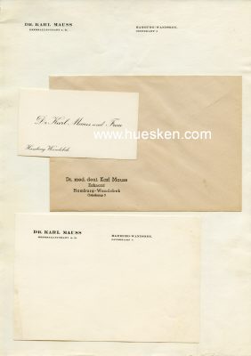 MAUSS, DR. KARL. Blanko-Briefbogen mit Kopf 'Dr. Karl...