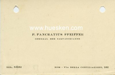 VISITENKARTE 'P. Pancratius Pfeiffer - General der...