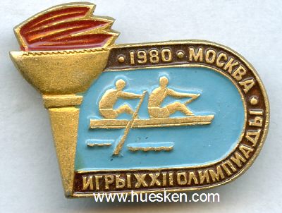 MOSKAU 1980. Besucherabzeichen Rudern / Kajak.