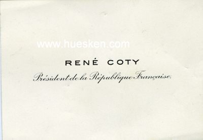 VISITENKARTE 'Rene Coty - President de la Republique...