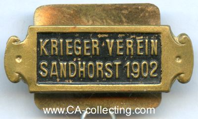 Photo 2 : SANDHORST. Abzeichen des Krieger-Verein Sandhorst 1902...