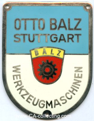 OTTO BALZ (Werkzeugmaschinen) Stuttgart. Firmenplakette...