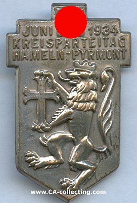 HAMELN - PYRMONT. Abzeichen zum Kreisparteitag der NSDAP...