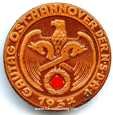 ABZEICHEN 1937 zum Gautag der NSDAP im Gau Ost-Hannover...