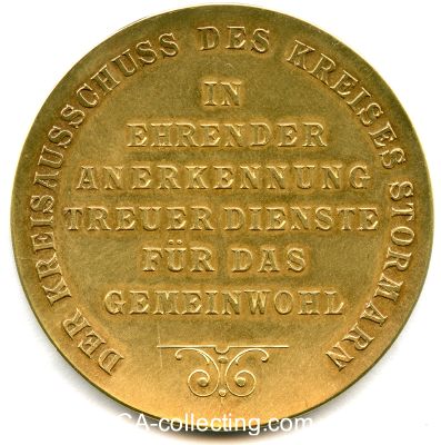 Photo 2 : KREIS STORMARN - GOLDENE ANERKENNUNGSMEDAILLE um 1900/10...