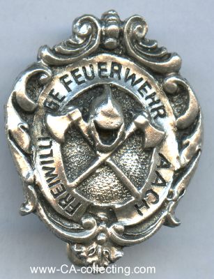 AACH. Abzeichen der Freiwilligen Feuerwehr Aach um 1900....