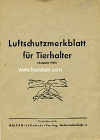 LUFTSCHUTZMERKBLATT FÜR TIERHALTER.